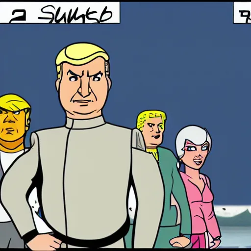 Prompt: trump sealab 2121, adult swim