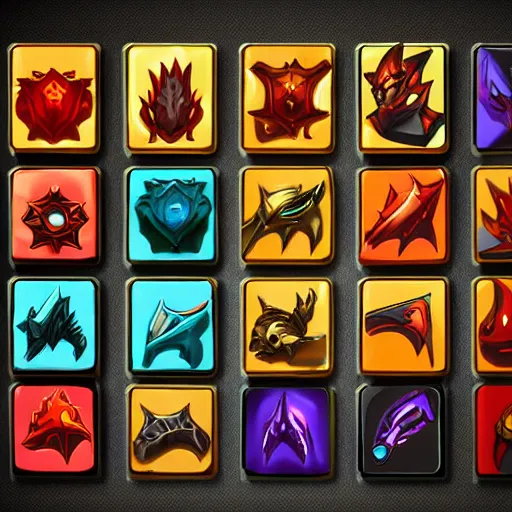 Image similar to moba skill icons, hand painted, dark fantasy, high contrast, hd