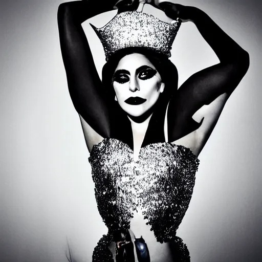 Prompt: award winning portrait of lady gaga, photo by mark mann