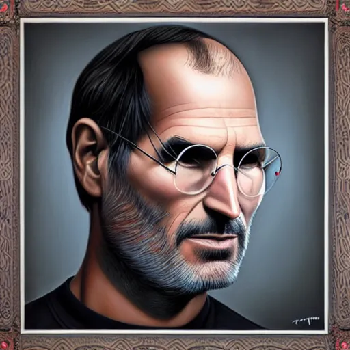 Prompt: Steve jobs portrait, Pixar style, by Tristan Eaton Stanley Artgerm and Tom Bagshaw.