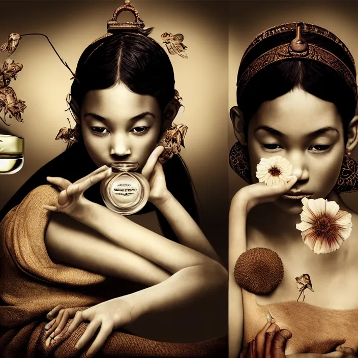 Prompt: fragrance advertising campaign by gregory colbert, highly detailed