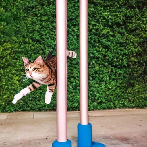 Image similar to photo of anthropomorphic cat pole dancing