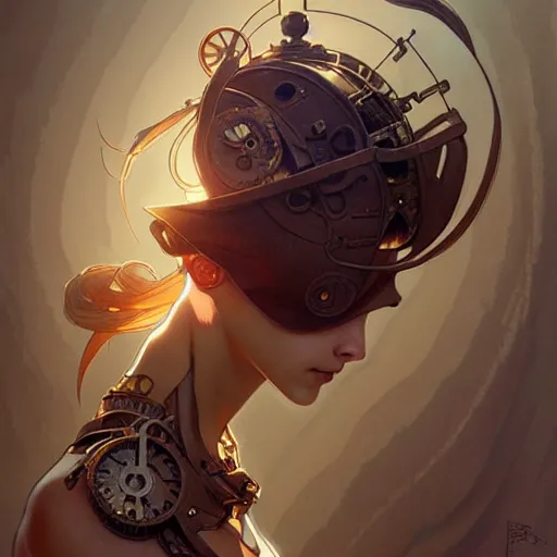 Image similar to sneakers, steampunk, sculpture, concept art, smooth, sharp focus, illustration, art by artgerm and greg rutkowski and alphonse mucha