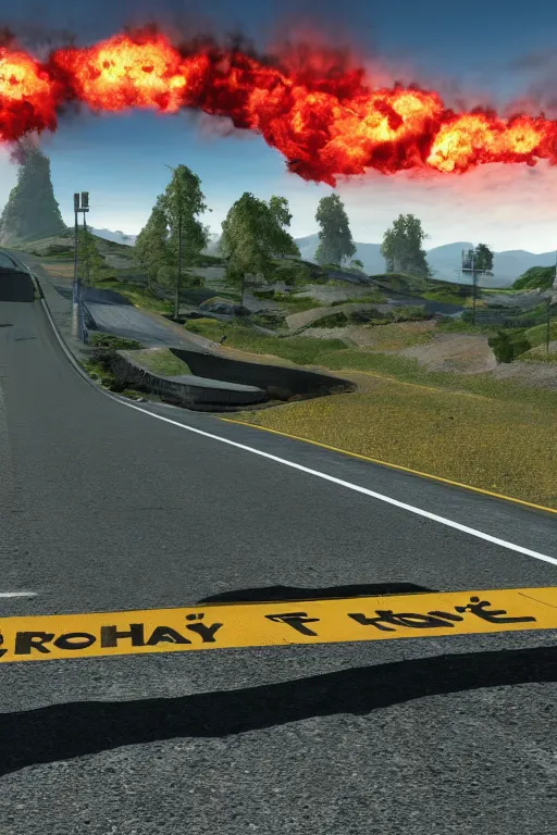 Prompt: highway to hell. unreal engine