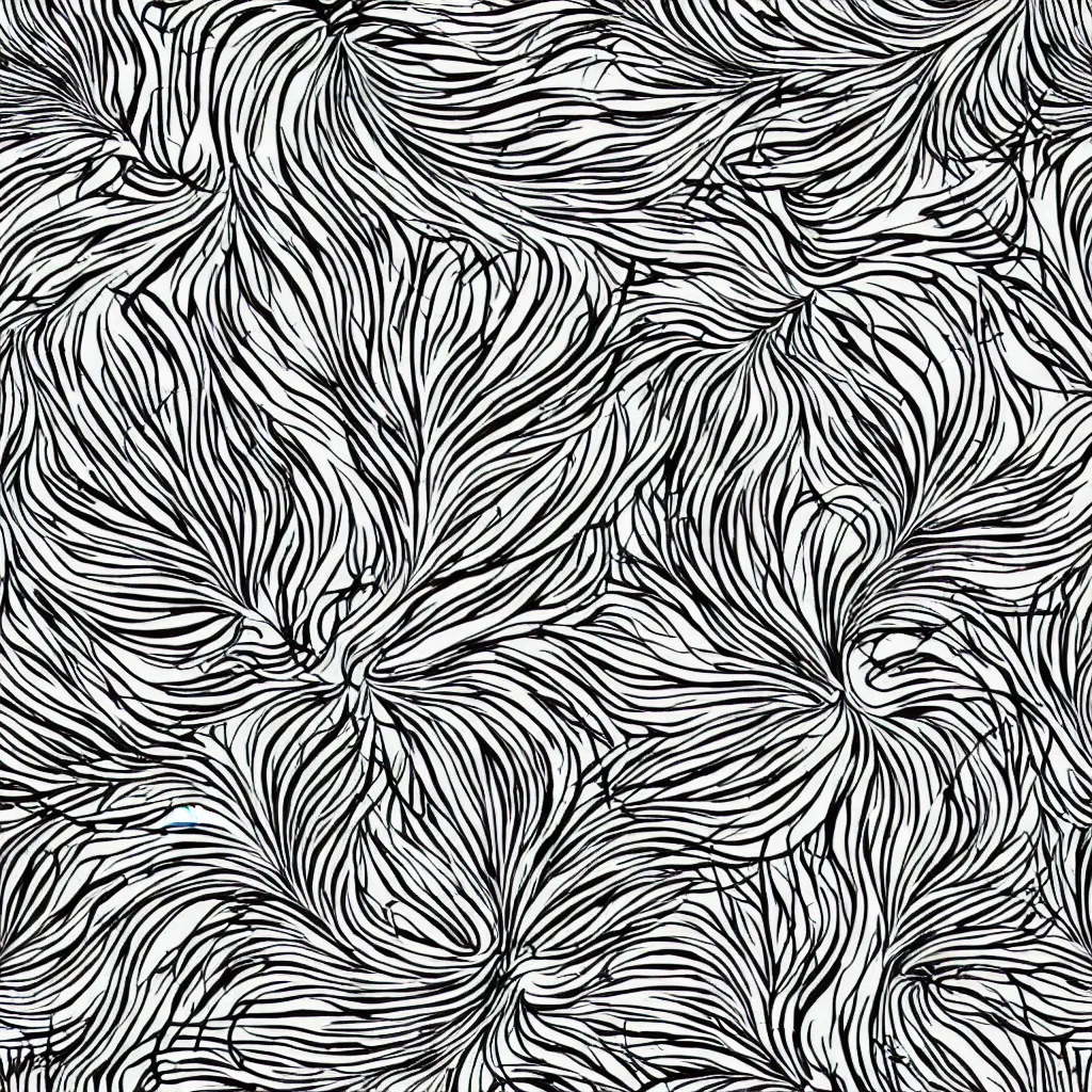 Image similar to seamless pattern of psychedelic roots. black and white, drawing, white background, seamless, ornament.