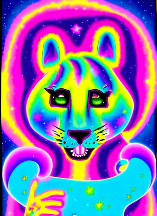 Image similar to a cursed lisa frank illustration