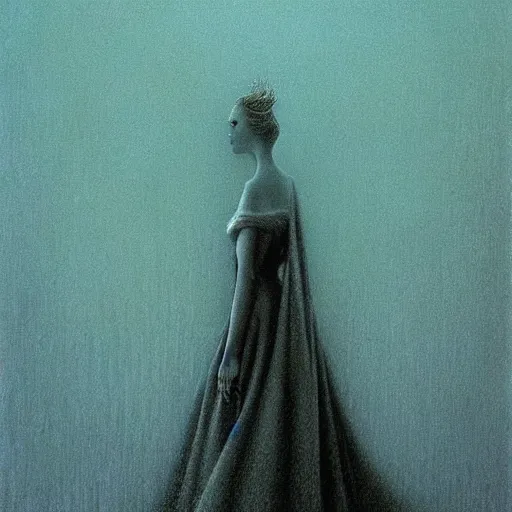 Prompt: Cinderella in style of Zdislaw Beksinski