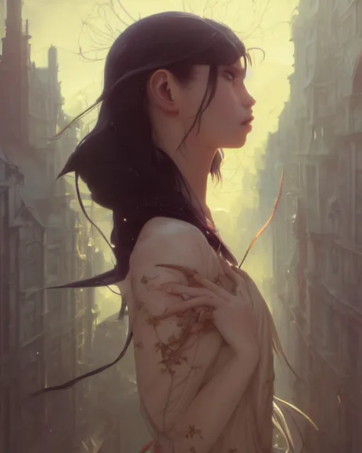 Prompt: highly detailed vfx portrait of a beautiful vampire girl, wonderful eyes, three - dimensional rendering, unreal engine, alexey gurylev, greg rutkowski, loish, rads, beeple, makoto shinkai and lois van baerle, rossdraws, tom bagshaw, alphonse mucha, global lighting, detailed and complex environment