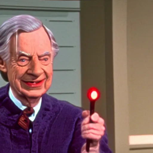 Image similar to emperor palpatine makes a special guest appearance on mr. rogers neighborhood