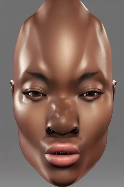 Prompt: a sensual erotic african robotic face by josh nizzi and steve jung and vitaly bulgarov, transformers, photorealism, artstation, imgur, zbrushcentral, hyperrealism 8k