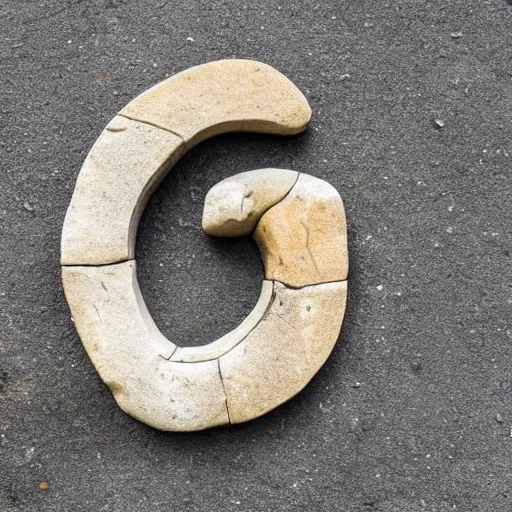 Prompt: letter s in the shape of a stone