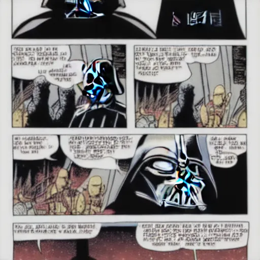 Prompt: darth vader illustrated by Bill Watterson
