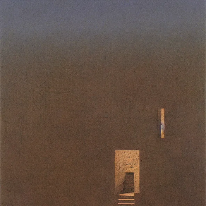 Image similar to a building in a landscape, by zdzislaw beksinski