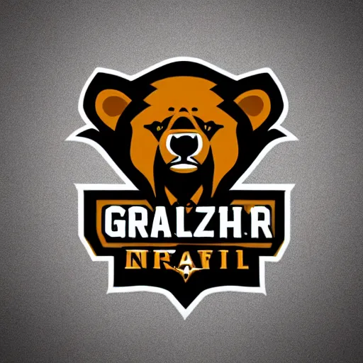 Prompt: concept logo design for a grizzly bear NFL team