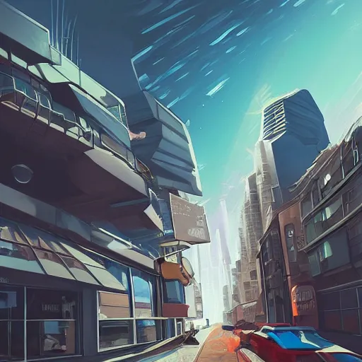 Prompt: street view, new!!!!!! ( futuristic ), trending on artstation, fisheye!!! lens