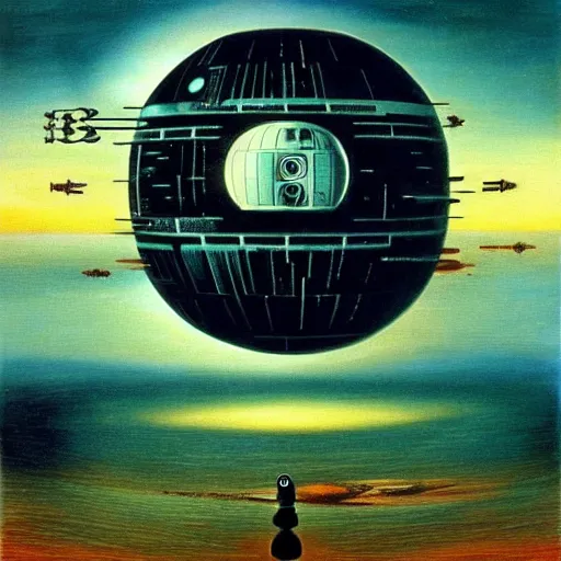 Prompt: death star in the style of salvador dali 4 k masterpiece