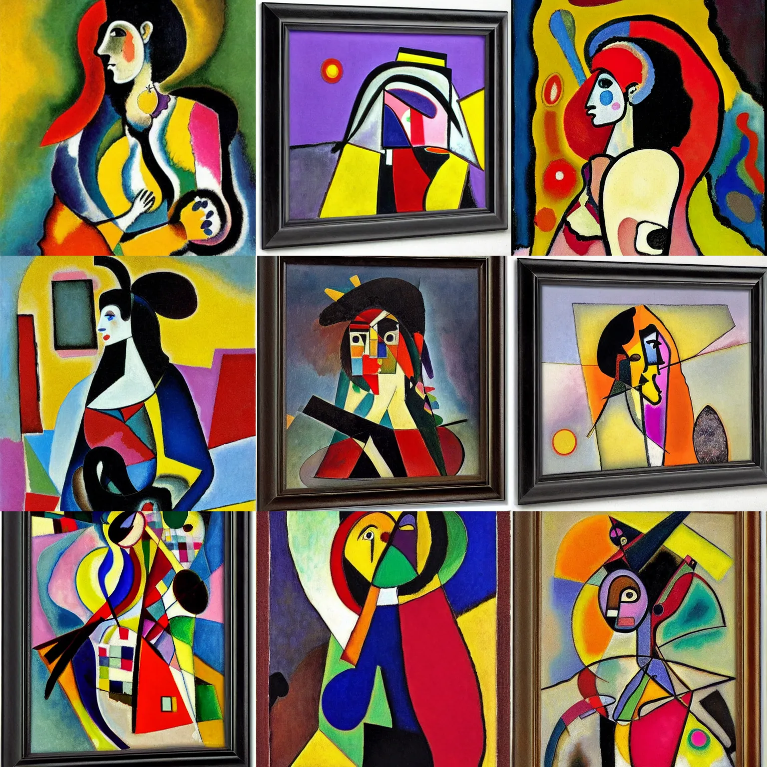 Prompt: a spanish woman by wassily kandinsky