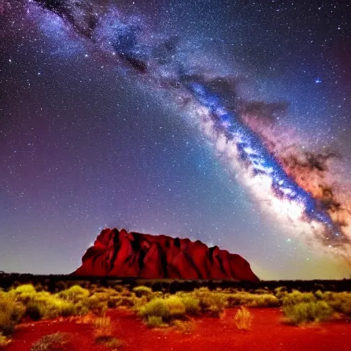 Image similar to Uluru at night, Milky Way Galaxy, photography