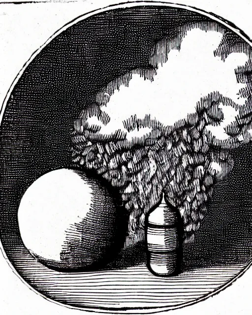 Image similar to a woodcut of smoke surrounding a crystal ball by henricus hondius ii, featured on flickr, mannerism, grotesque, woodcut, macabre, highly detailed