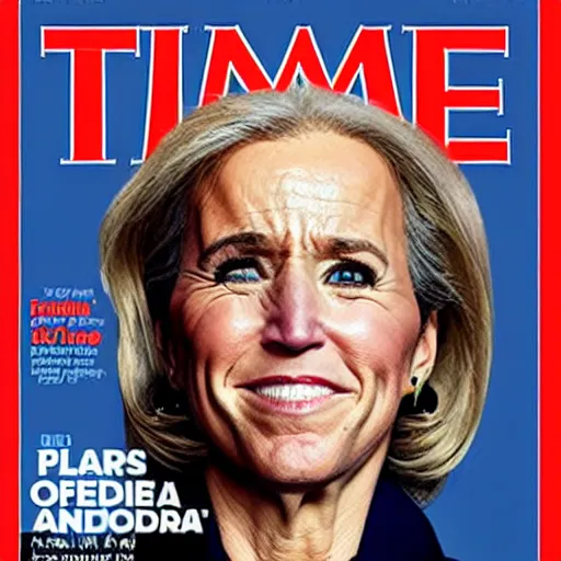 Image similar to cover of time magazine featuring female joe biden