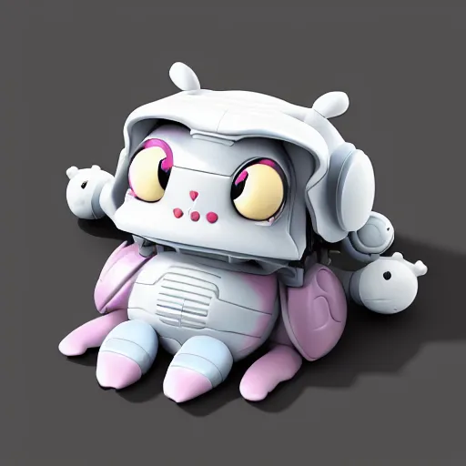 Image similar to cute isopod going to school, octane render, cute, sanrio
