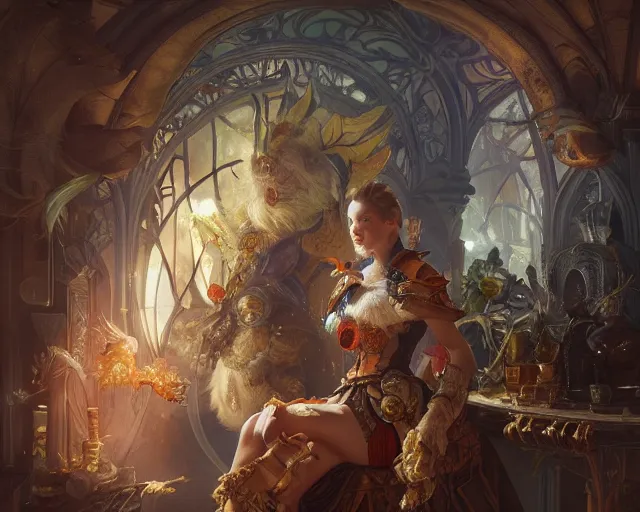 Image similar to photography of jan van kessel the elder, deep focus, d & d, fantasy, intricate, elegant, highly detailed, digital painting, artstation, concept art, matte, sharp focus, illustration, hearthstone, art by artgerm and greg rutkowski and alphonse mucha