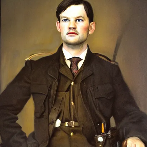 Image similar to portrait painting of Irish rebel Michael Collins, 4K detail