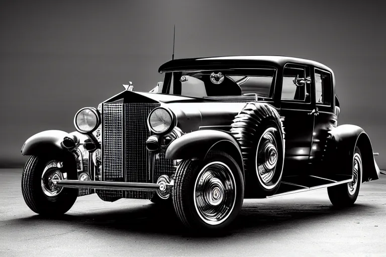 Prompt: cyberpunk version of a 1 9 3 0 cadillac v - 1 6