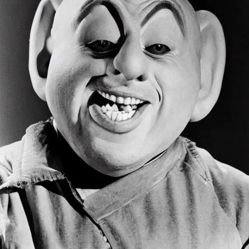 Image similar to schlitzie from the 1 9 3 2 black and white movie, freaks