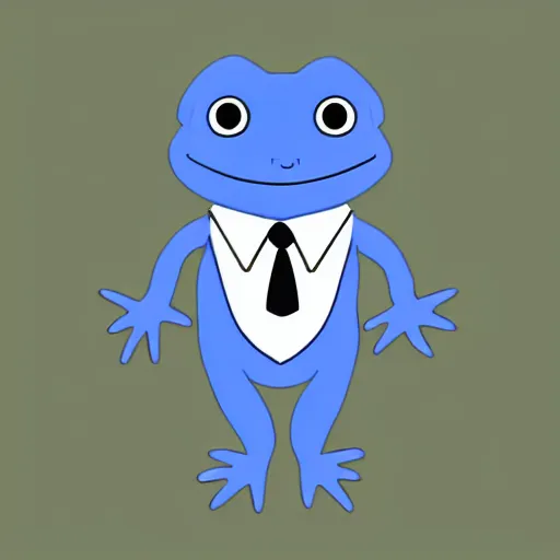 Image similar to blue salamander newt in a grey tuxedo, character icon