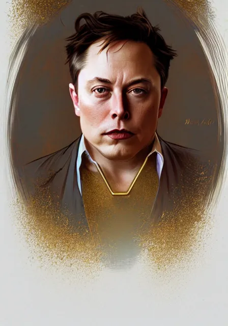 Prompt: fat elon musk with gold hair, intricate, elegant, highly detailed, digital painting, artstation, concept art, smooth, sharp focus, illustration, art by artgerm and greg rutkowski and alphonse mucha and william - adolphe bouguereau