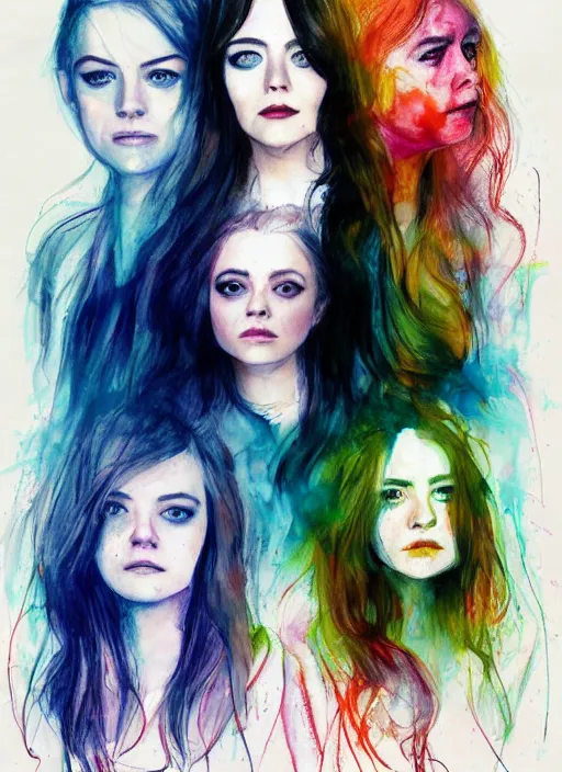 Image similar to emma stone, elle fanning, chloe grace moretz, eva green, by agnes cecile