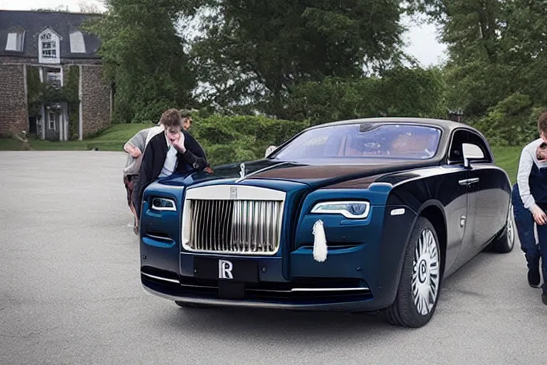 Image similar to stoned teenagers decided to drown Rolls-Royce