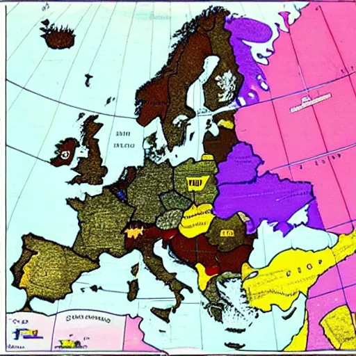 Image similar to map of europe with USSR highlighted, 1945