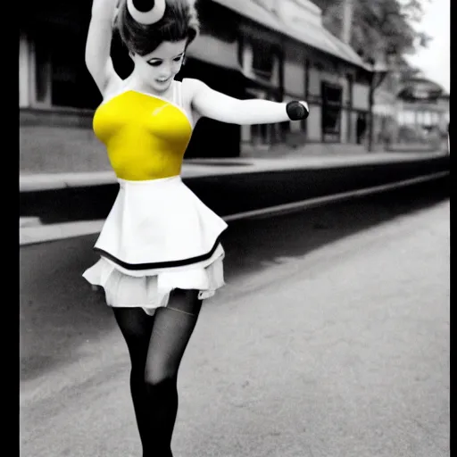 Prompt: elegant woman dressed up as pikachu, wearing stockings, photo by David Hamilton,