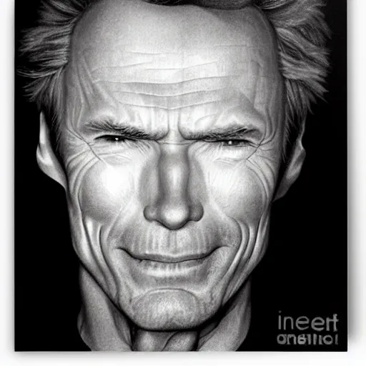 Image similar to clint eastwood god perfect face coherent by kezie demessance