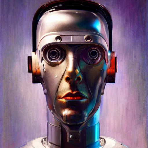 Image similar to detailed face of a michael mcinytre as a cyborg staring into space, utopian, tech noir, wet reflections, prism, atmospheric, ambient, pj crook, syd mead, livia prima, artgerm, greg rutkowski, nick alm, casey baugh