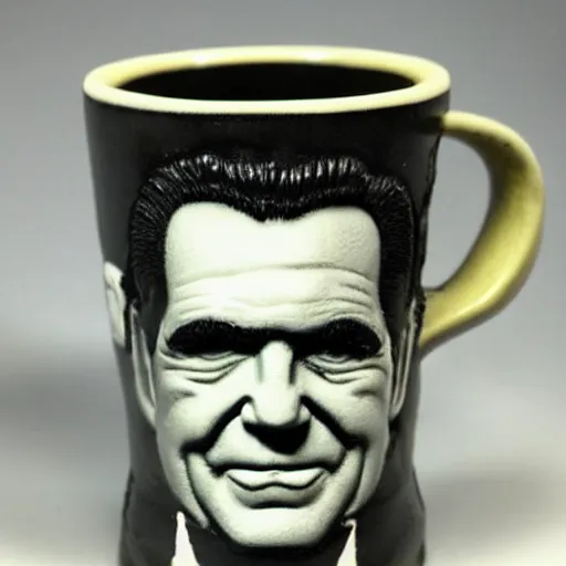 Image similar to richard nixon tiki mug