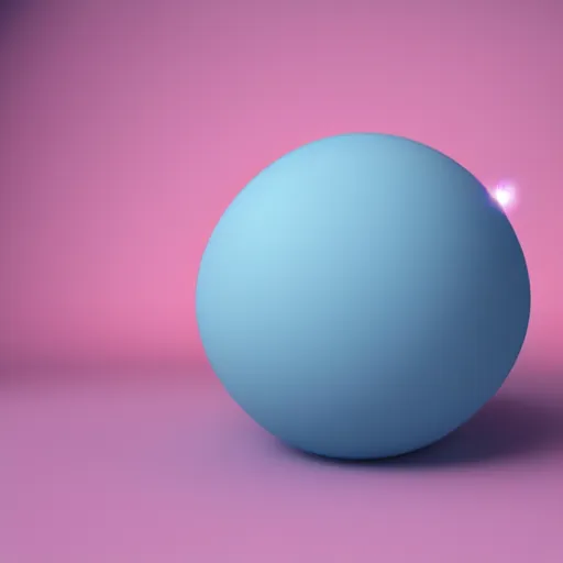 Image similar to 3 d render of a light blue and pink blob on a white background, blender, pastel colors, minimalistic