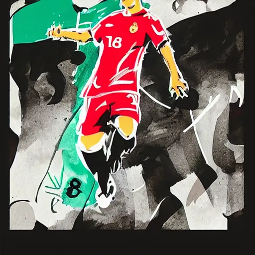 Image similar to ronaldo og in the style of ashley wood # realronaldo