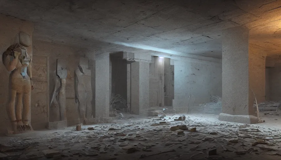 Image similar to First person view of an abandoned dusty Egyptian tomb with cobwebs, illuminated by a torch, hyperdetailed, artstation, cgsociety, 8k
