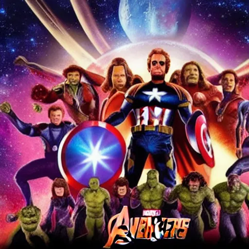 Image similar to Scene from the 1969 superhero film Avengers: Infinity War,