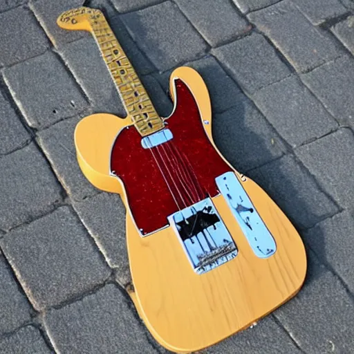 Prompt: Fender Telecaster made out of bricks