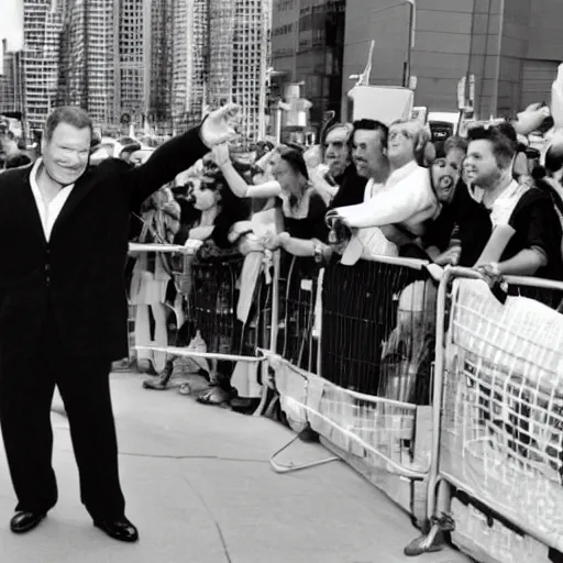 Image similar to William Shatner waving to fans