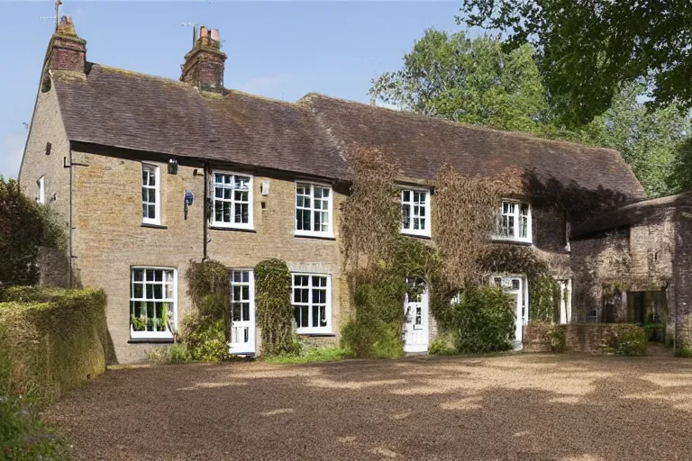 Image similar to Giger, an estate agent listing photo, external view of a 5 bedroom detached countryside house in the UK, by Giger