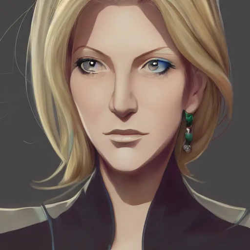 Prompt: portrait of skyler white, anime fantasy illustration by tomoyuki yamasaki, kyoto studio, madhouse, ufotable, comixwave films, trending on artstation