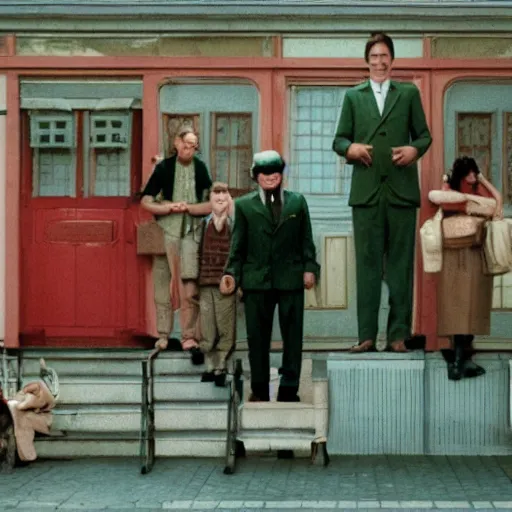 Image similar to a still from wes anderson's long lost film