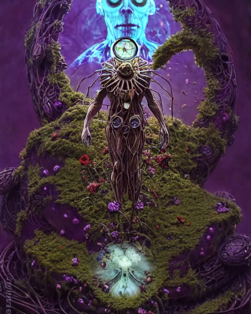 Prompt: the platonic ideal of flowers, rotting, insects and praying of cletus kasady carnage thanos dementor doctor manhattan chtulu mandelbulb spirited away lichen mandala bioshock davinci heavy rain the witcher botw, d & d, fantasy, ego death, decay, dmt, psilocybin, art by greg rutkowski and anders zorn