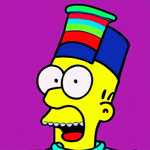 Image similar to rainbow homer simpson. pop art