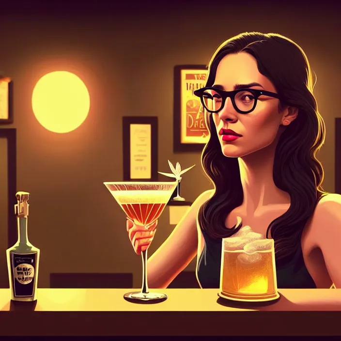 a young sophisticated beautiful barmaid, dimly lit | Stable Diffusion ...